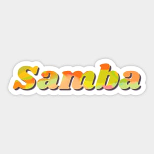 Samba lettering in orange yellow on green background Sticker